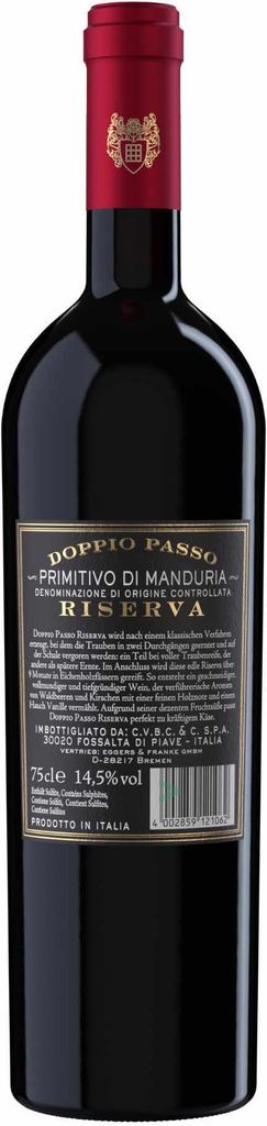 Doppio Passo Primitivo di Manduria Riserva trocken (0,75l Flasche)