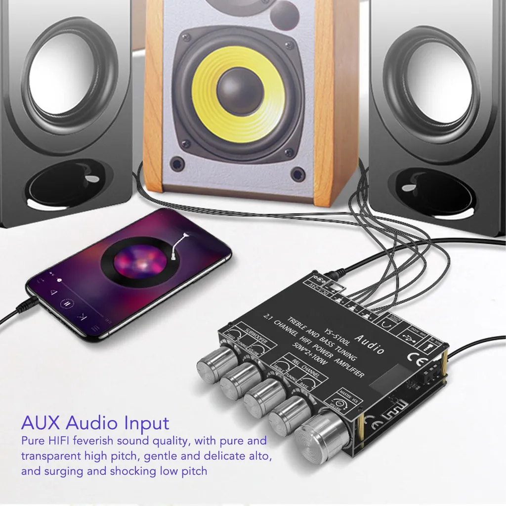 Module Audio Amplificateur 2.1 Bluetooth pour Enceinte DIY 2x50W 100W