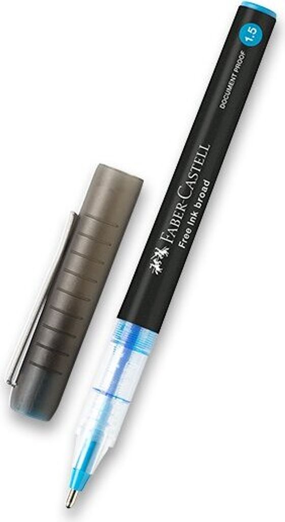 Faber-Castell 348347, Stick Pen, Schwarz, Blau, Transparent, Blau, 1,5 mm, Fettdruck, 1 Stück(e)