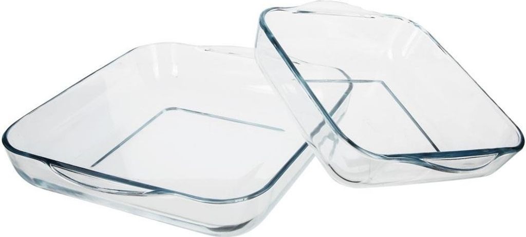 2 teiliges Auflauf Backform Set aus hochwertigem Glas eckig Produktbild 6