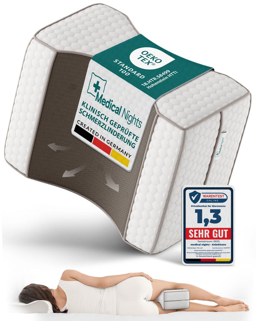Medical Nights Kniekissen Seitenschläfer – Orthopädisches Produktbild 