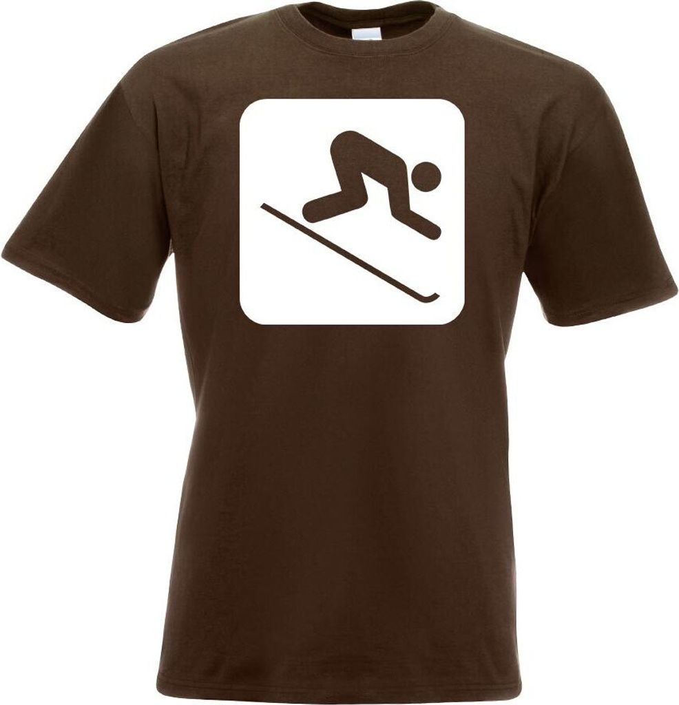 Kiwistar - T-Shirt - Chocolate - Piste Abfahrt Piktogramme Herren Funshirt Bedruckt Design Sprüche Spruch Motive - mit Motiv Bedruckt - Funshirt D...