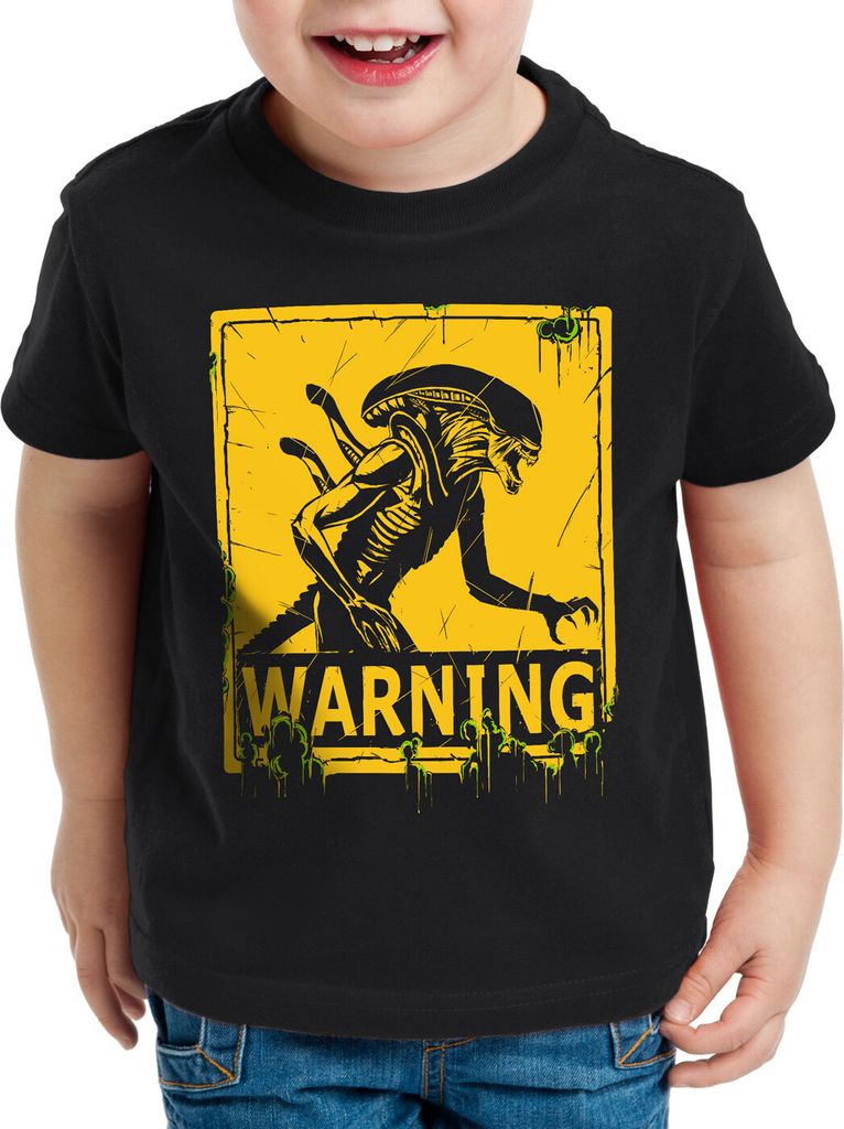 style3 Alien Warning Kinder T-Shirt xenomorph ripley giger
