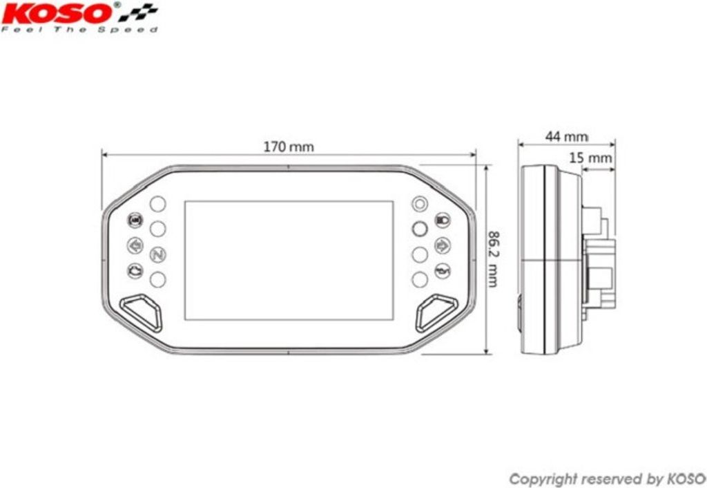 KOSO RX-4 Unlimited TFT Multifunktions-Cockpit - Universal Produktbild 