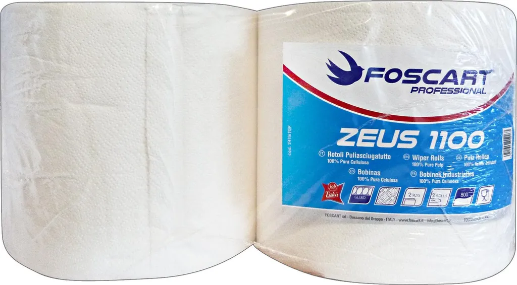 Zeus Asciug 800 Larmes x 2 Rouleaux 1100 - Essuie-tout Polyvalent