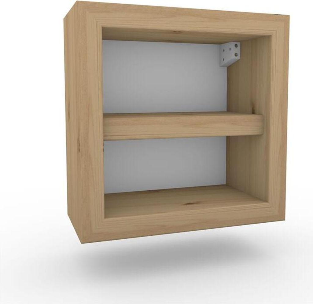 Nachttisch mit Rückwand mit Zwischenboden Wandmontage ohne Türe Fichte