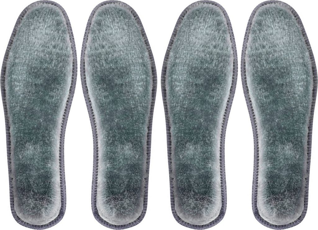 2 Paar Winter Warme Plüsch-Einlegesohlen Verdicken Kunstpelz Fleece Schuhe Einsatz Flauschige Thermo-Schuhpolster für Männer Frauen Stiefel