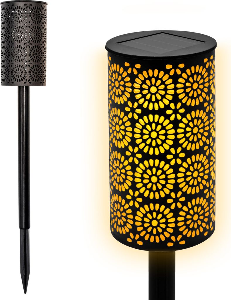 1.01 Torcia solare a LED in nero - 1 pezzo / circa 49 cm - Immagine del prodotto 