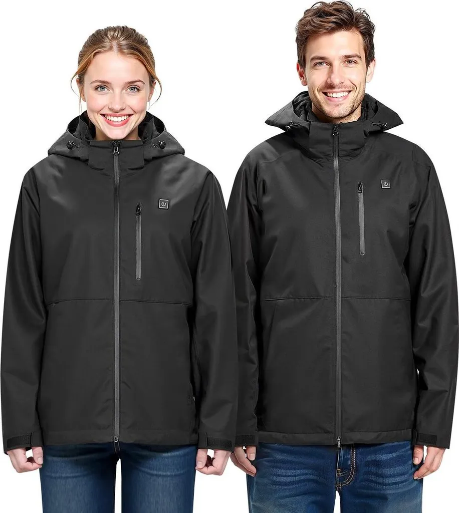 Manteau électrique homme imperméable Soft Shell avec chauffage intelligent