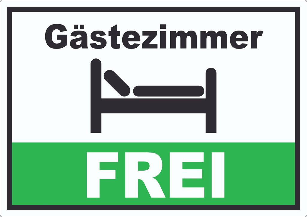 Gästezimmer FREI Aufkleber Zimmer Frei A5 (148x210mm)