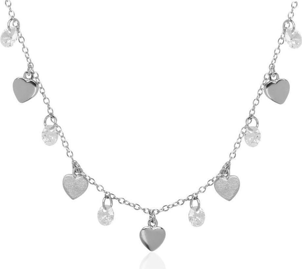 Sterlingsilber Kette Herzen Zirkonia Produktbild 