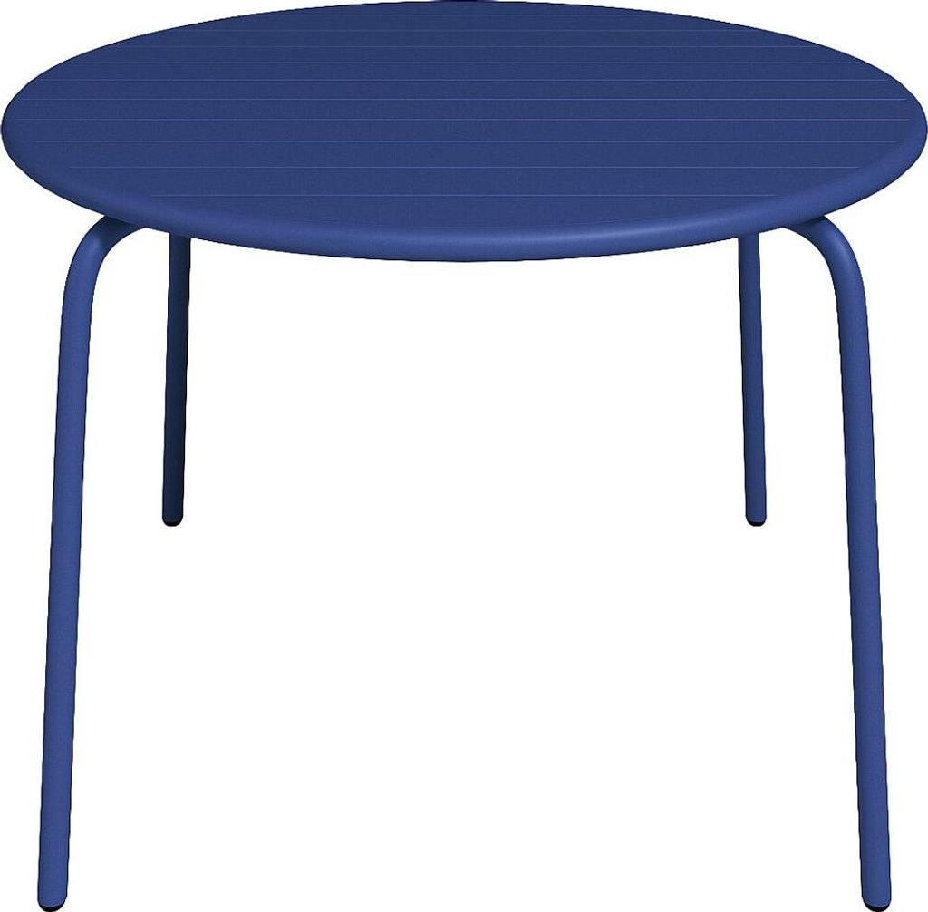 Runder Gartentisch aus Metall in Marineblau – Durchmesser 110 cm MIRMANDE
