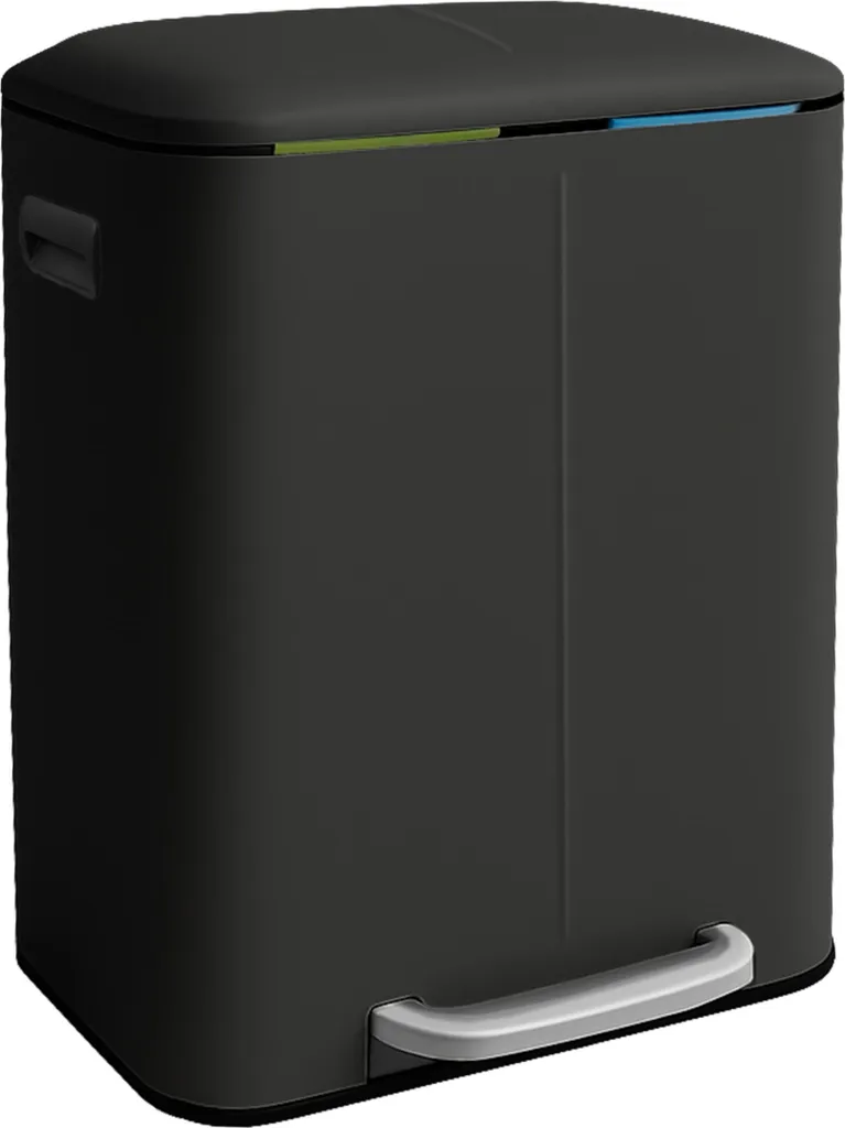 Relaxdays Poubelle 2 compartiments pour tri sélectif - Design moderne