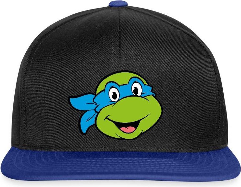 Spreadshirt Teenage Mutant Ninja Turtles Leonardo Kostüm Karneval Snapback Cap, One size, Schwarz/Königsblau