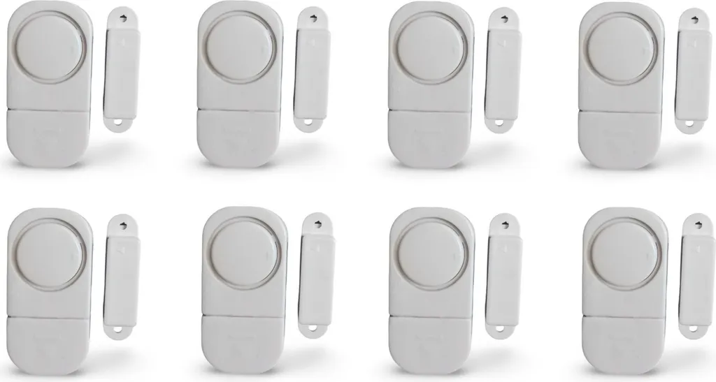 Set de 8 alarmes de contact porte et fenêtre pour maison avec piles incluses