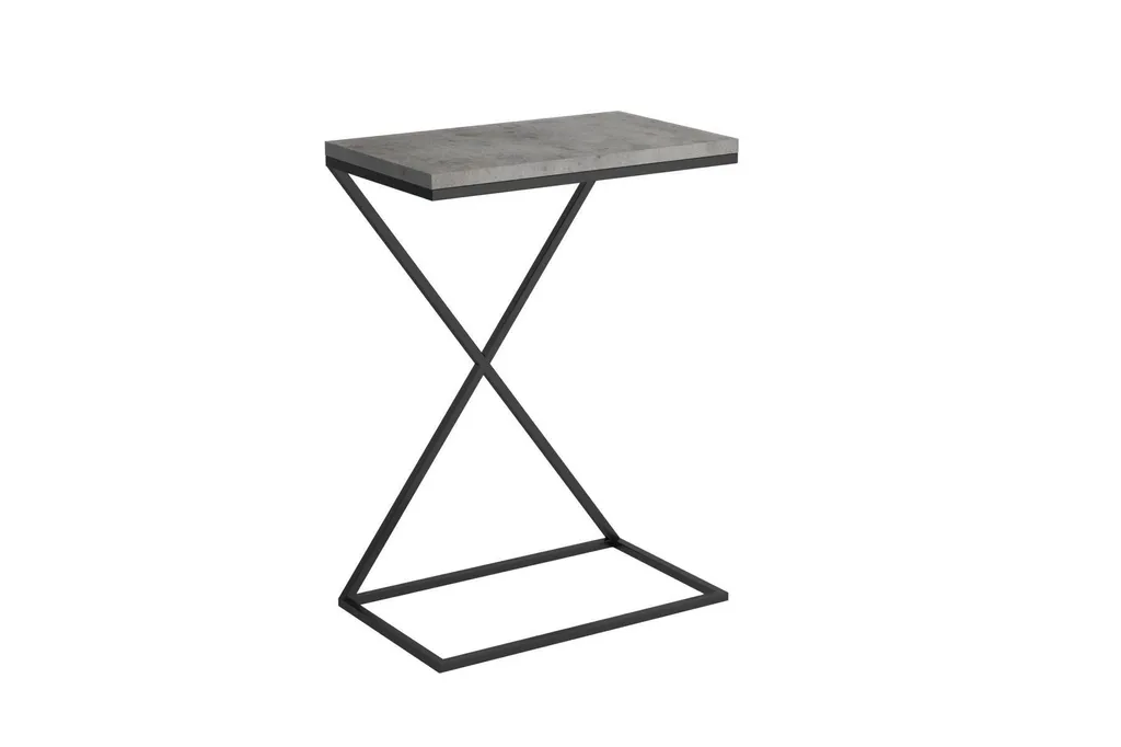 Table d'appoint Canapé Salon - Meuble Design en Métal Noir - Modèle Onyx