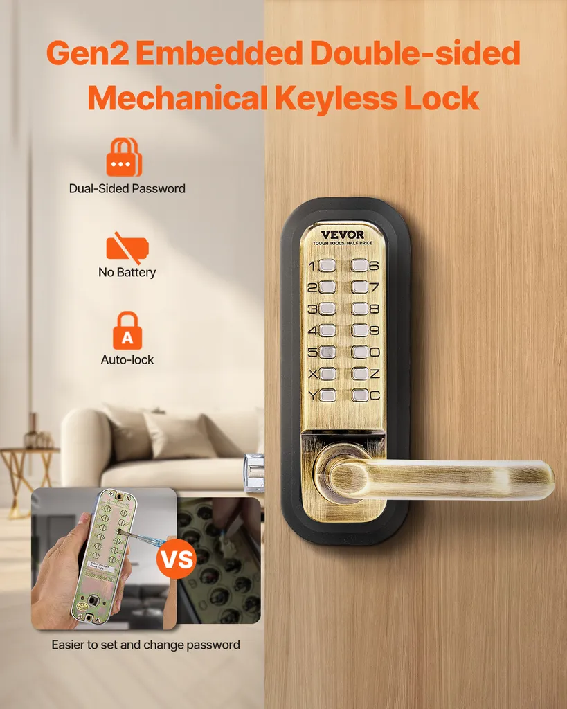 Serrure à code mécanique extérieure pour portail et porte de clôture
