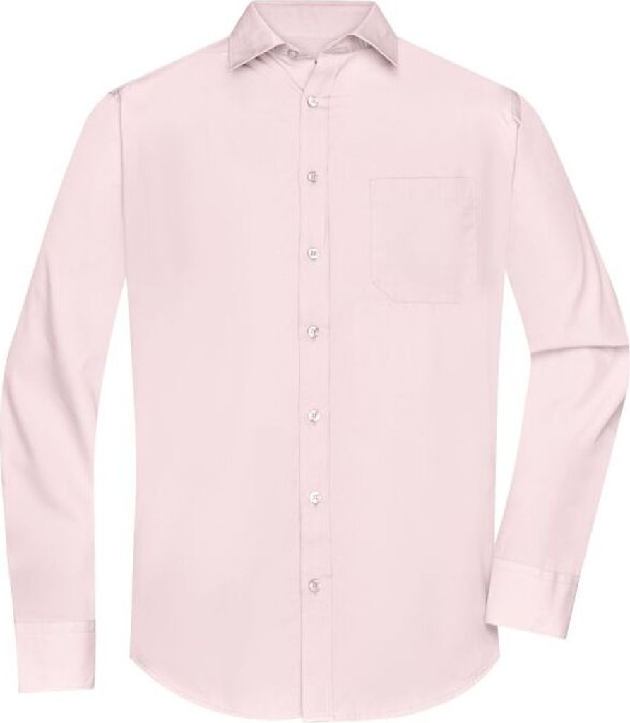 Klassisches Shirt aus pflegeleichtem Mischgewebe light-pink, Gr. S