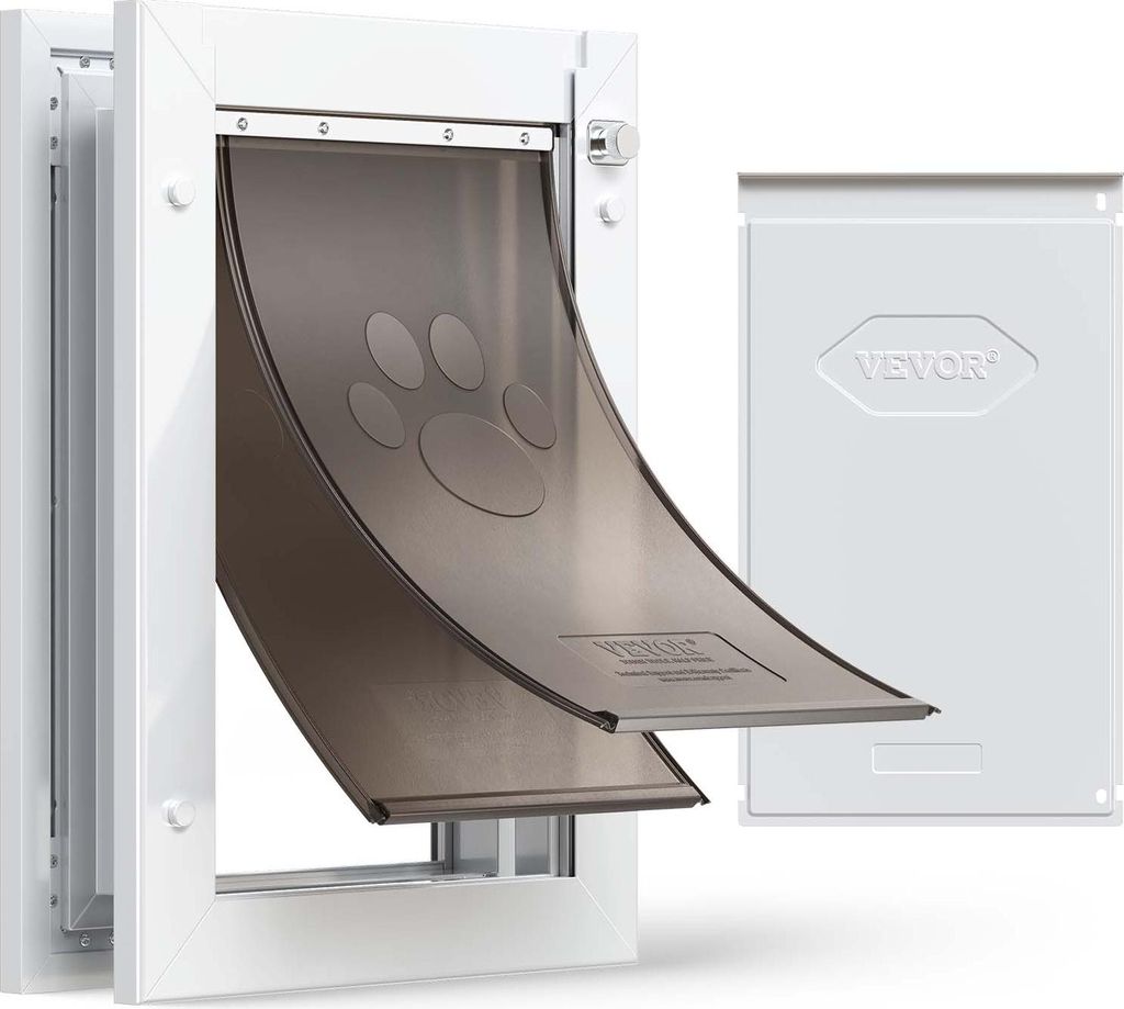 VEVOR Hundeklappe (Mittelgroß) mit Doppelmagnetklappen & Metallrahmen, Wetterfeste Katzenklappe für Innen- und Außentüren, Katzentür Hundetür...