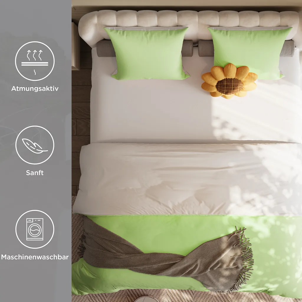 Lavsiry Set Copripiumino Queen Size 3 Pezzi – Morbido Copriletto In Microfibra Verde Oliva Con Motivo A Cesto