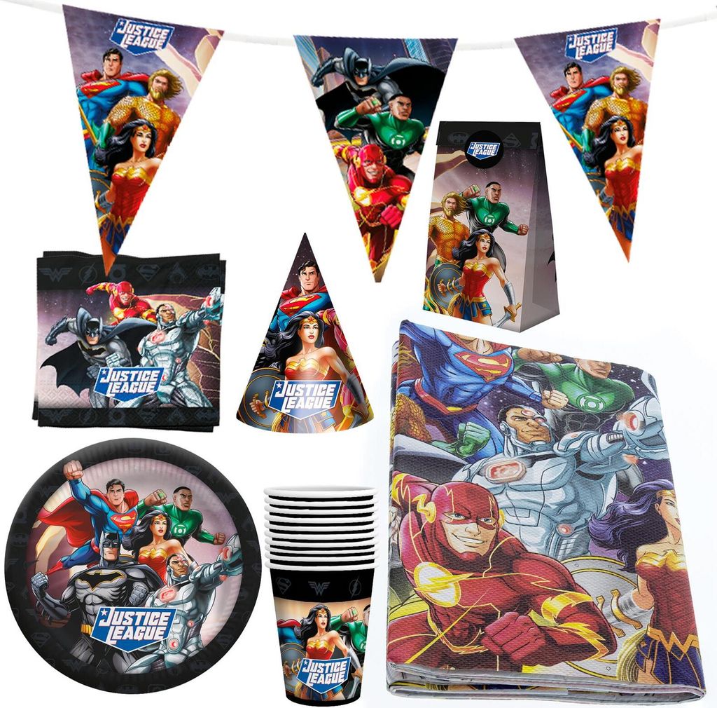 Justice League XXL-Set Partydeko-Set Raumdeko 62-lig Produktbild 