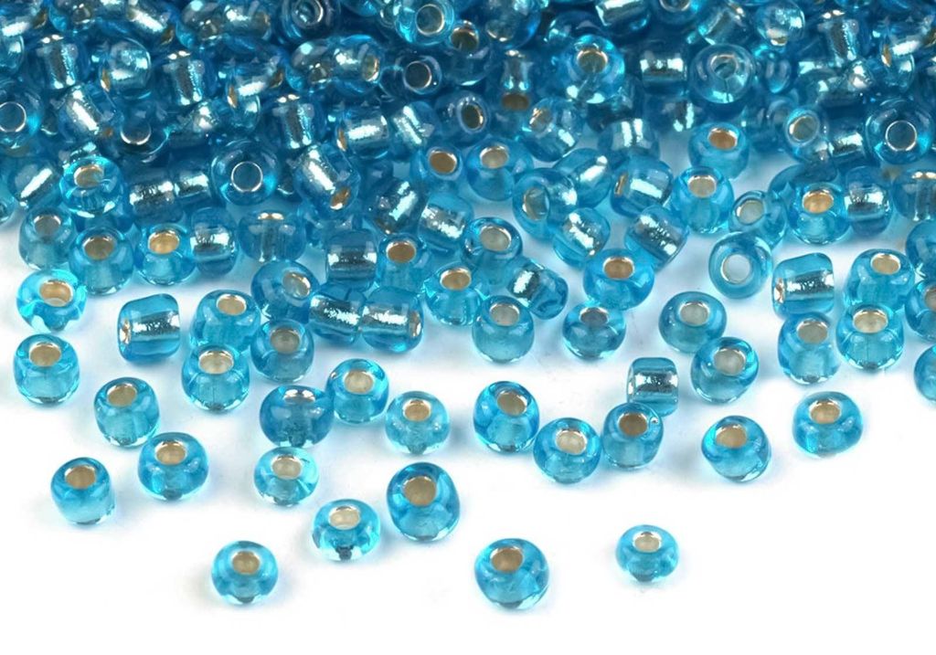 50g Rocailles Glasperlen 8/0 3mm karibikblau