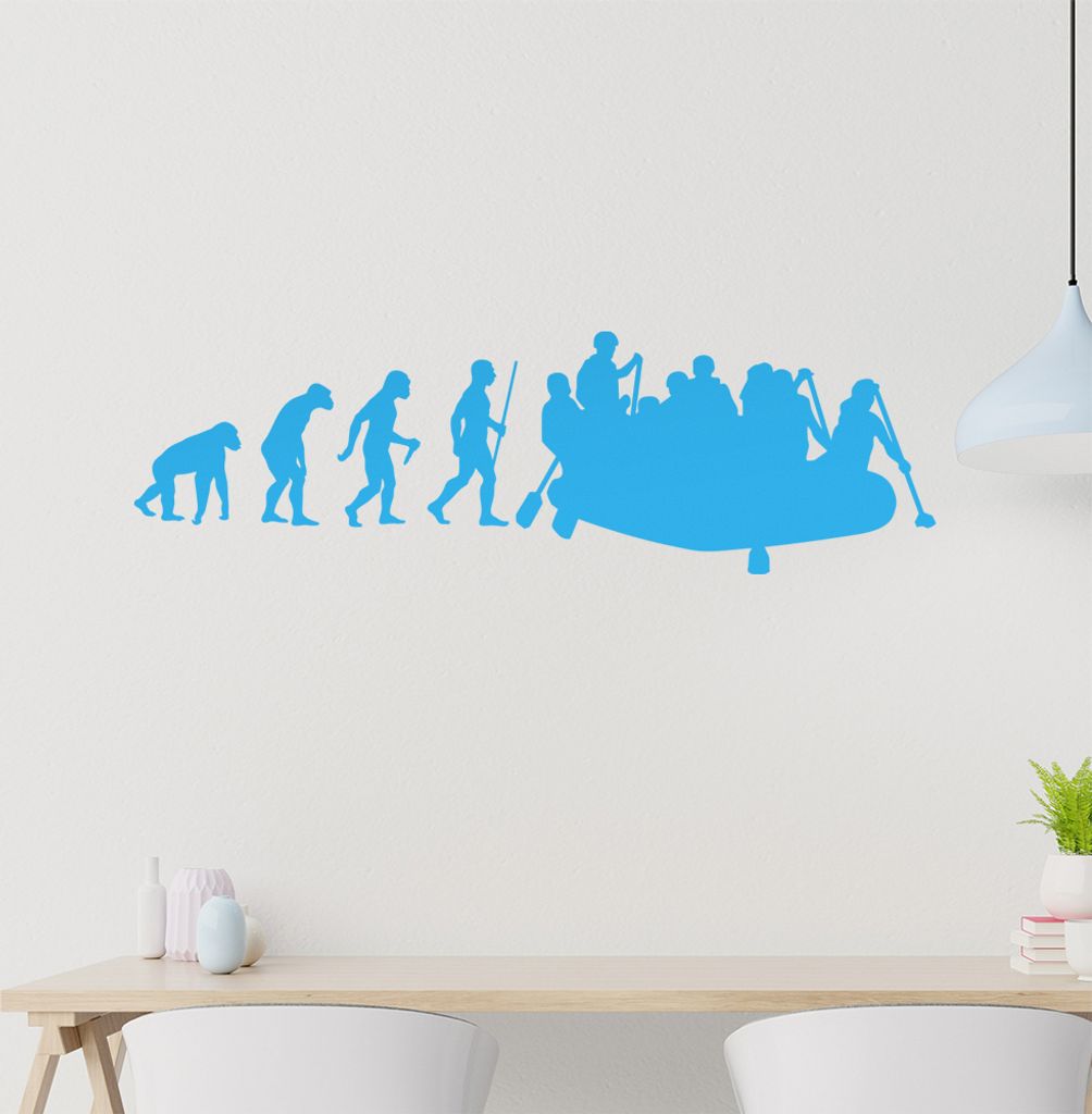 Rafting Tour Evolution Wandtattoo Wandaufkleber Wall Sticker - Dekoration, Küche, Wohnzimmer, Schlafzimmer, Badezimmer