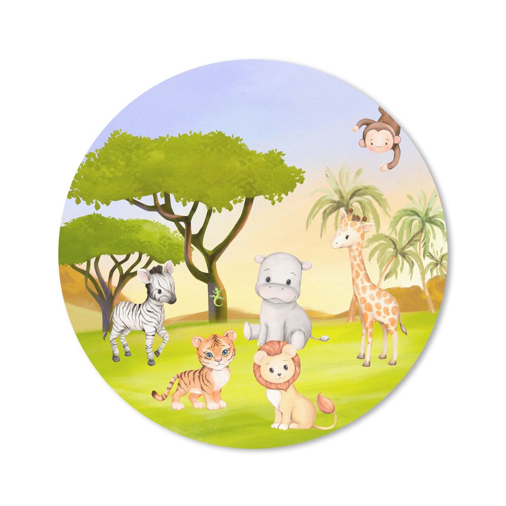 MuchoWow Mauspad Mousepad Dschungel - Tiere - Rebe 50x50 cm - Mousepads - Maus Mat - Pad - Mausunterlage - Vinyl