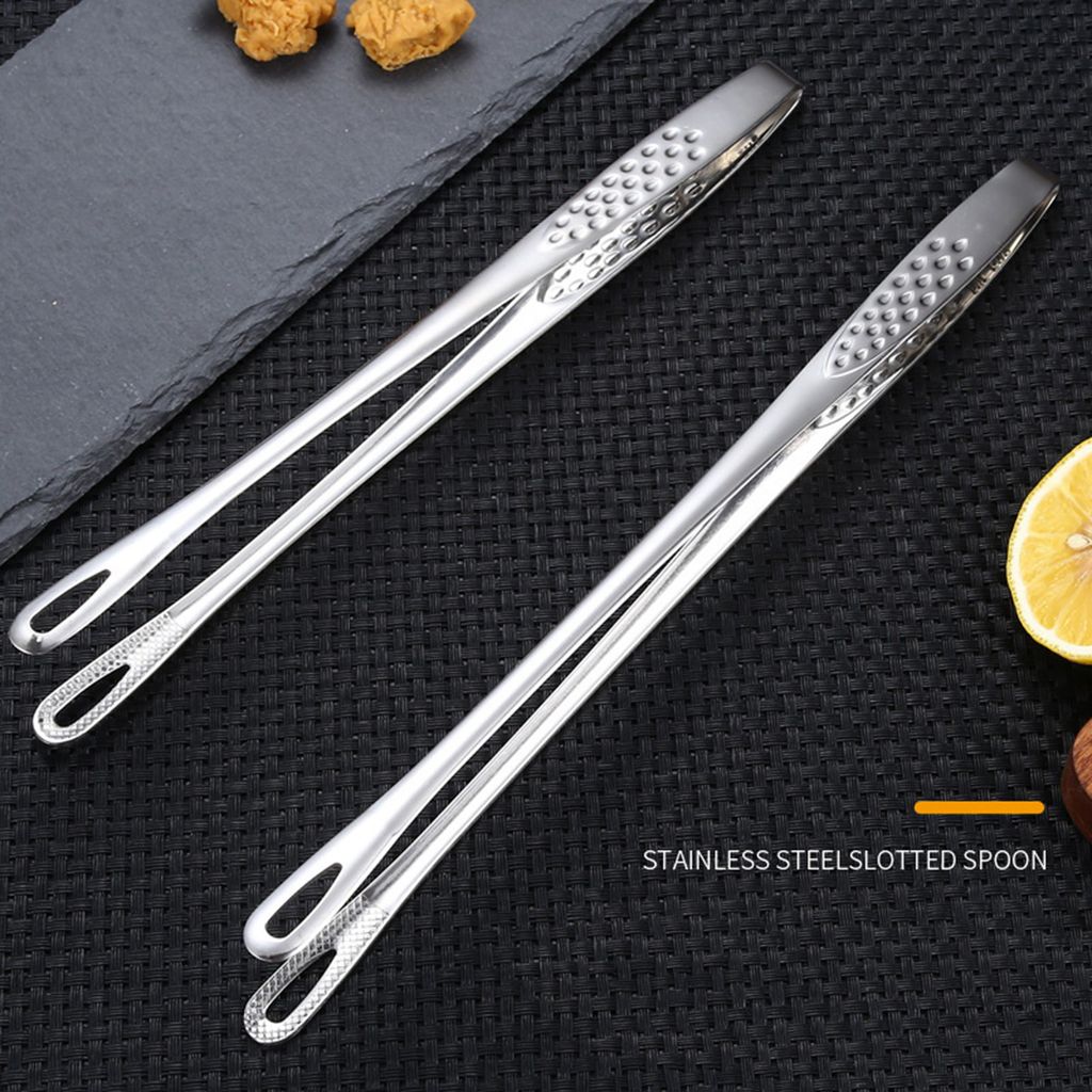 Lebensmittelzange, langer Griff, rutschfest, multifunktional, 304 Edelstahl, Grill-Steak-Clip, Kochutensilien, Küchenzubehör