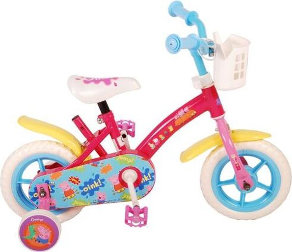 Peppa Pig Kinderfahrrad - Mädchen - 10 Zoll - Rosa/Blau - Produktbild 