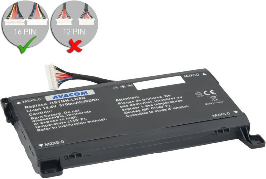 HP Omen 17 TPN-Q195 Li-Ion 14,4V 5700mAh 82Wh - 16 pinový konektor
