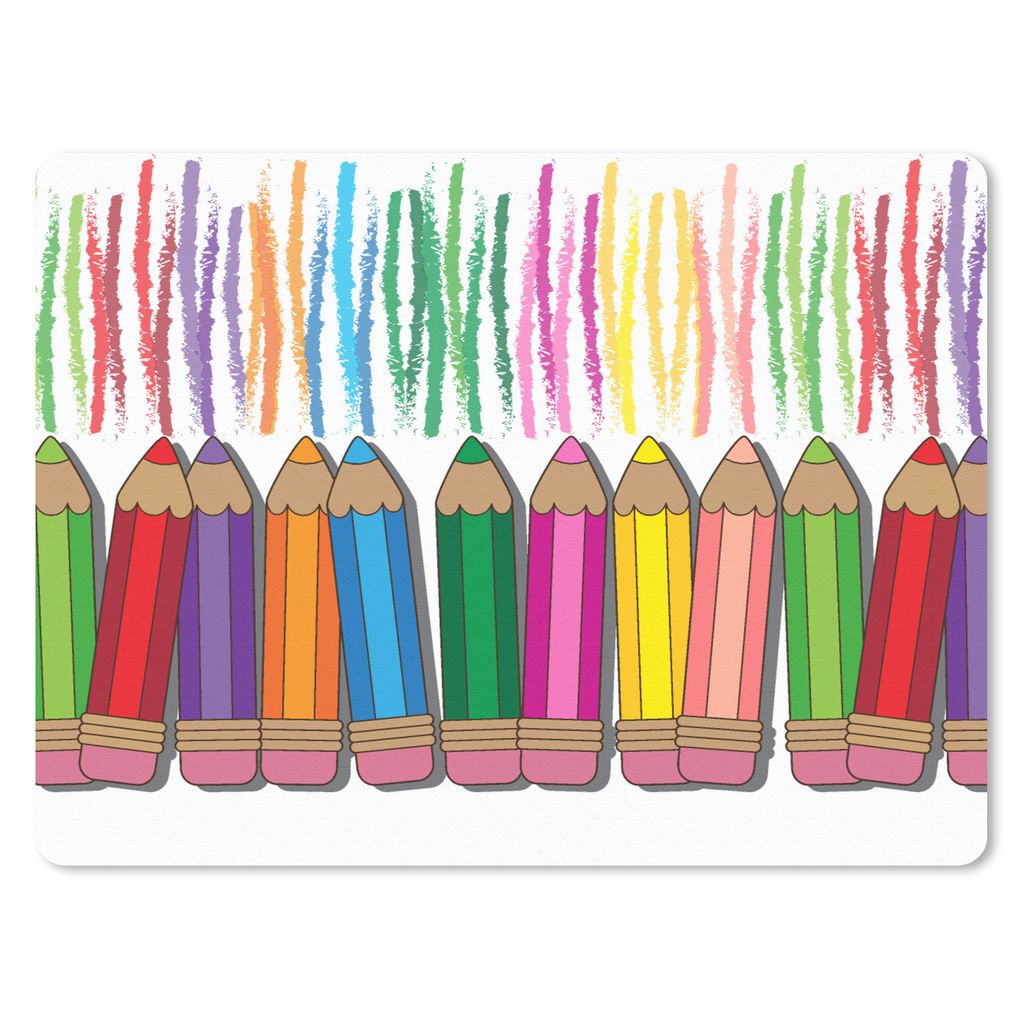 MuchoWow Mauspad Mousepad Farbstift - Muster - Regenbogen 23x19 cm - Mousepads - Maus Mat - Pad - Mausunterlage - Schreibtischunterlage - Mauspad