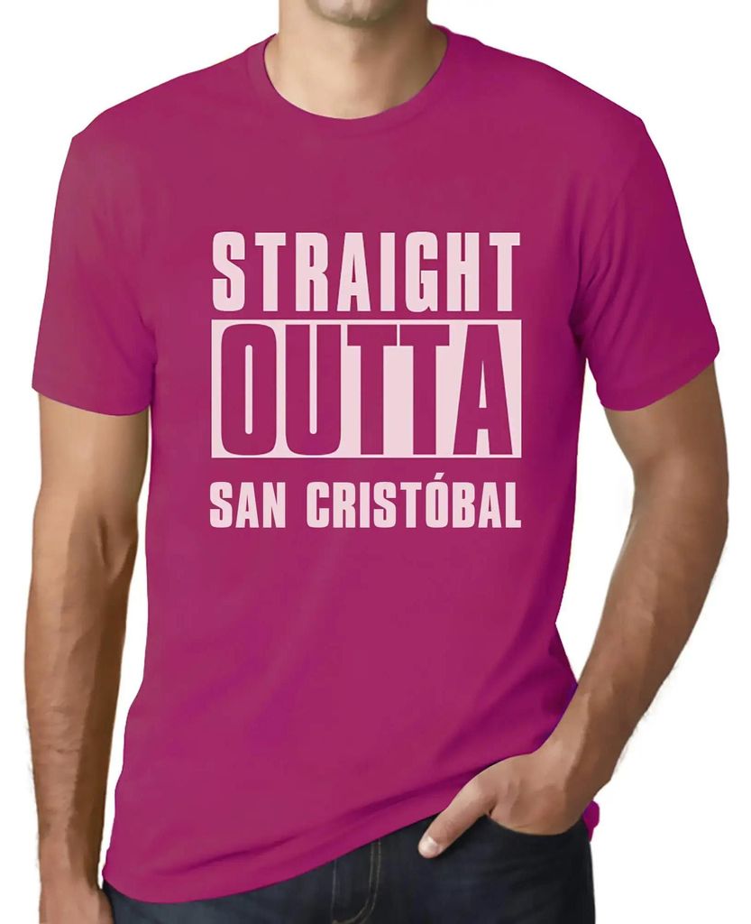 Herren Grafik T-Shirt Straight Outta San Cristóbal Öko-Verantwortlich Vintage Jahrgang Kurzarm Lustige Druck Geburtstag Geschenk Mann