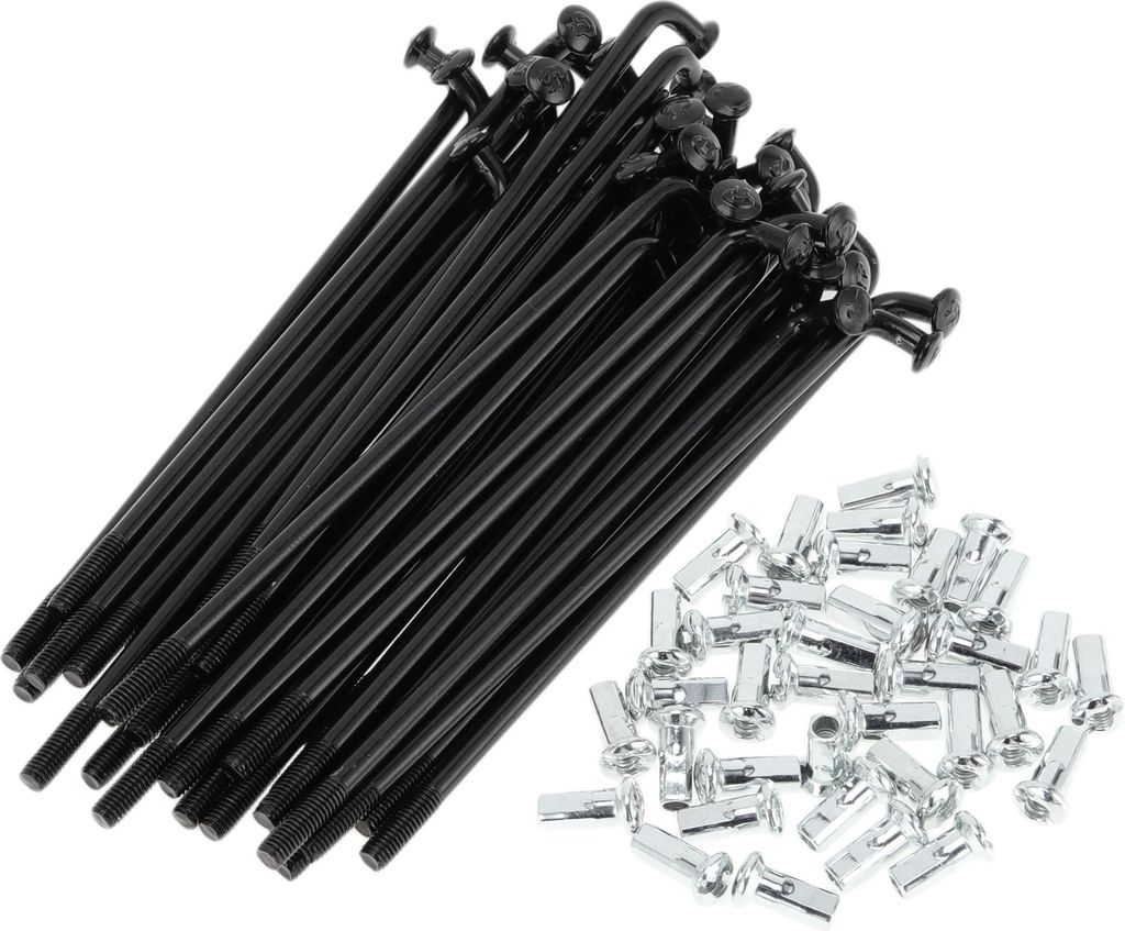 1 Satz Universal-Fahrradspeichen 12G 80mm Länge Fahrradrad Speichen Nippel Schwarz Kohlenstoffstahl