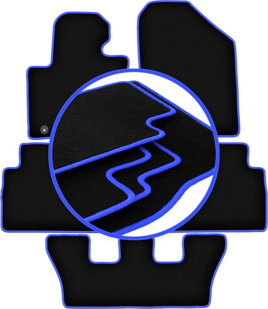 CARLUX-BLUE Auto-Fußmatten für: Kia Sorento III 7-Sitzer (2015-)
