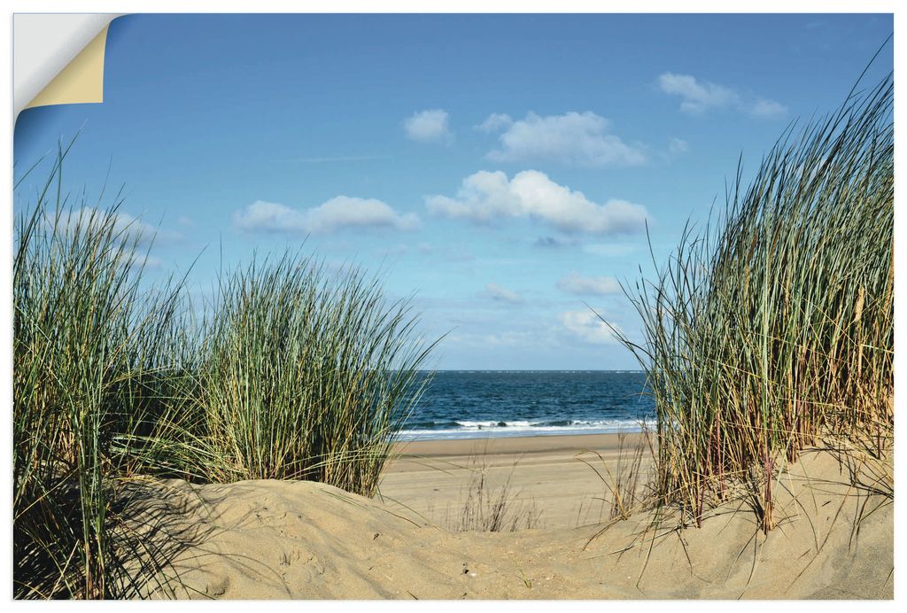 ARTland Wandbild, selbstklebend Blick aus der Düne auf das Meer Größe: 30x20 cm