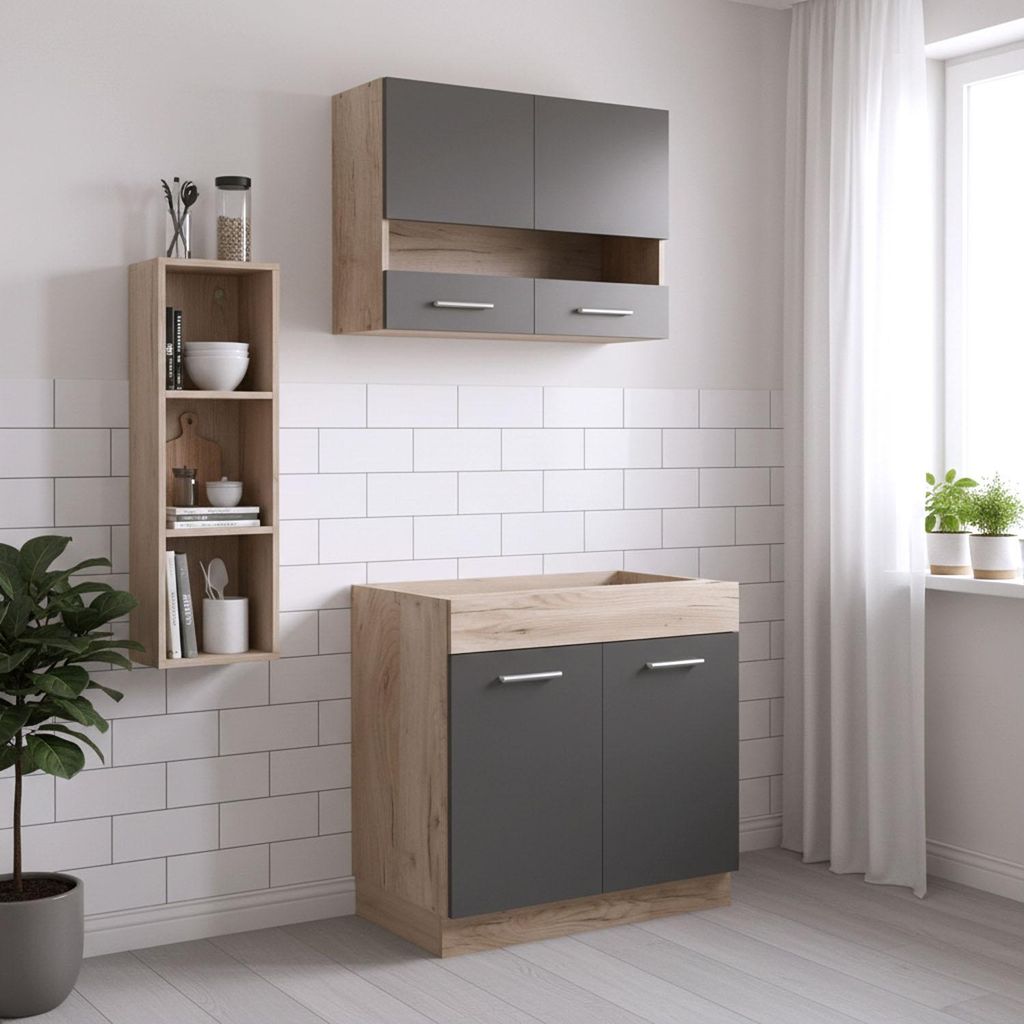 Cuisine compacte 80 cm sans évier ni appareils | Image du produit 