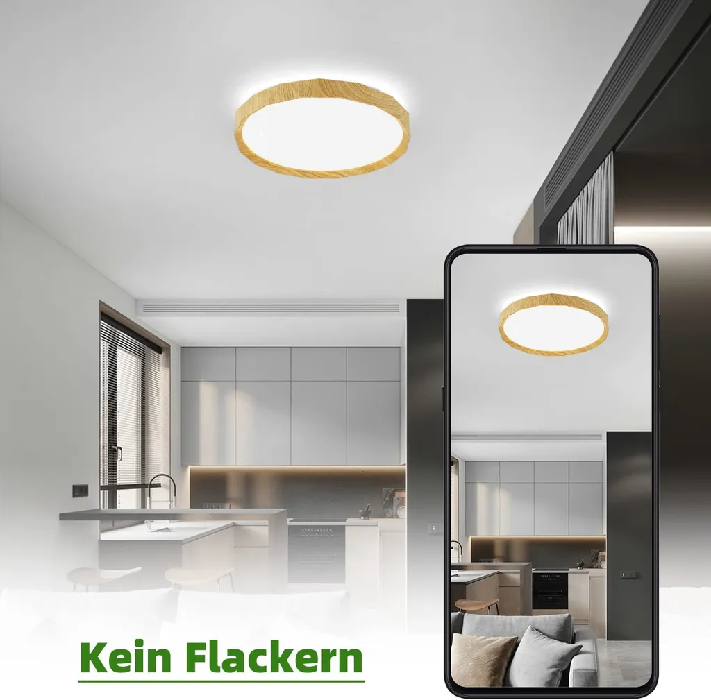 ZMH plafoniera nera LED dimmerabile con telecomando