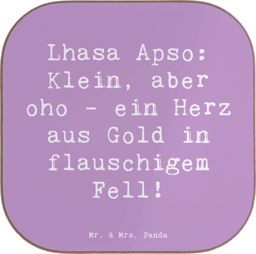 Mr. & Mrs. Panda Untersetzer Tasse Spruch Lhasa Apso Wunder - Lavendeltraum - Geschenk, Familienhund, Coaster, Tassen, Wachhund, bieruntersetzer, f...