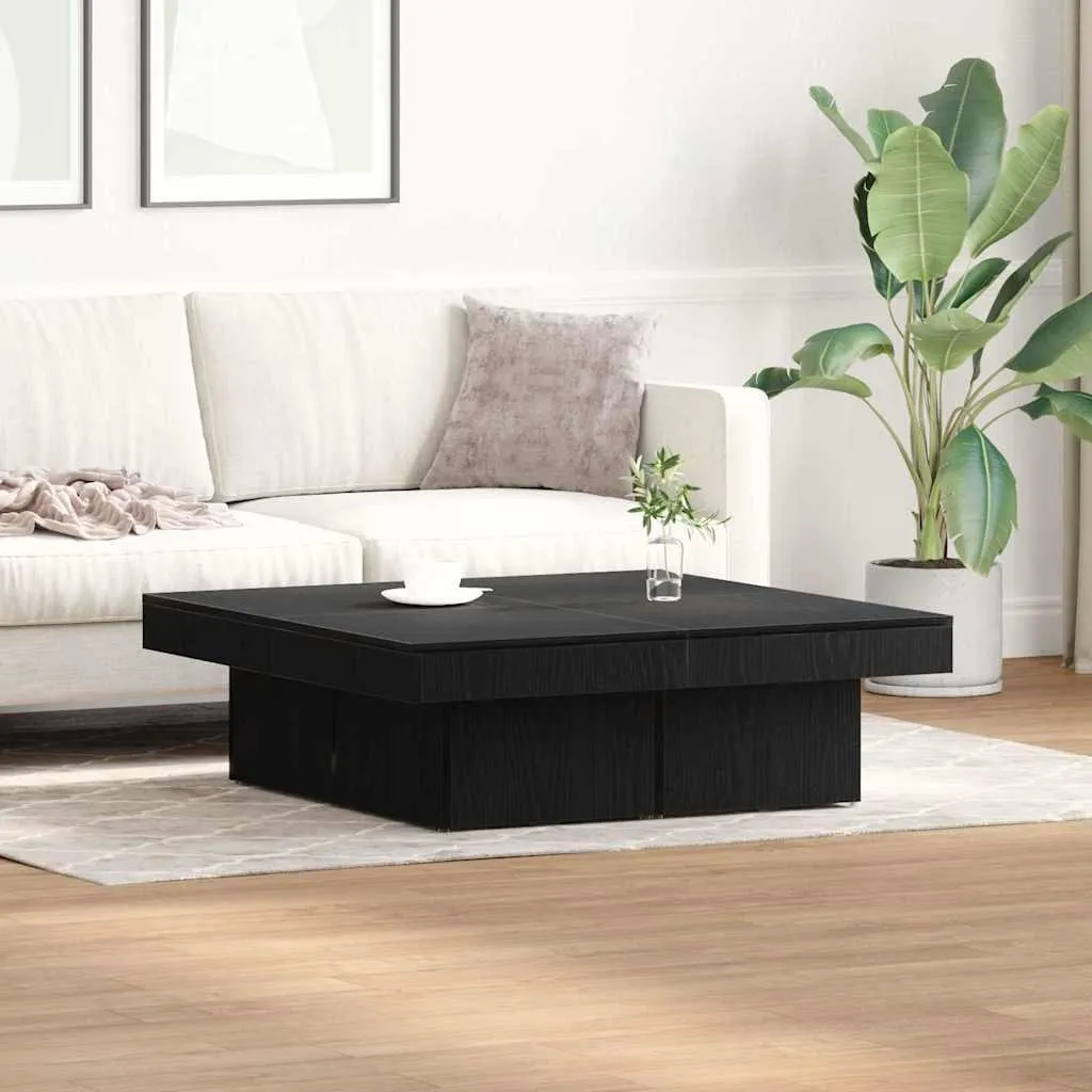 Coffee Table Rovere Nero 90x90x28 cm | Arredo Minimalista Moderno