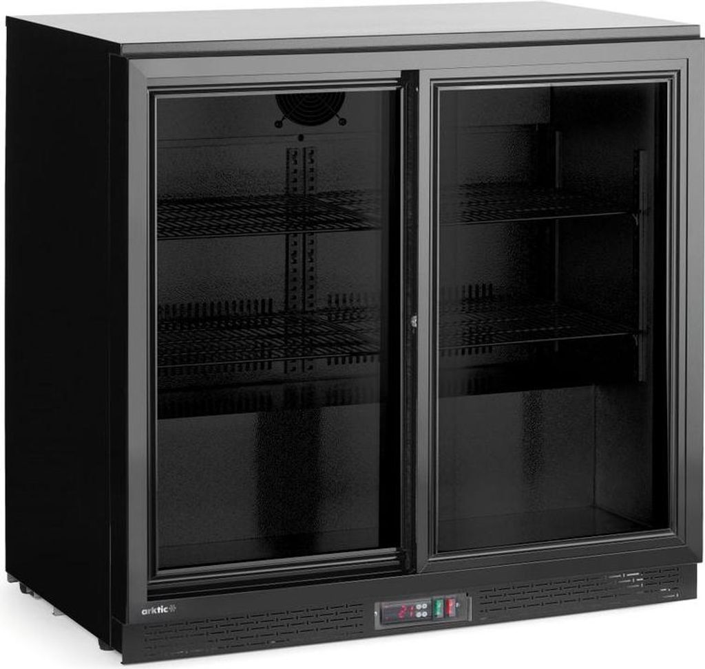 Kühlschrank hinten mit doppelten Schiebetüren, Arktic, 158L, Schwarz, 220-240V/160W, 900x520x(H)870mm
