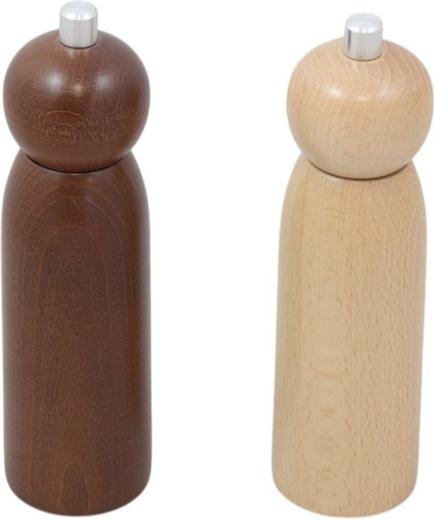 HOLZMÜHLE für Gewürze Pfeffer Salz gusseiserner Mechanismus 2 STÜCK SET
