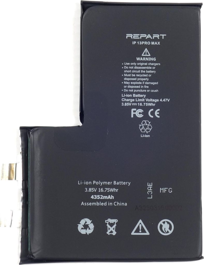 TRADEBIT Akku Ersatz kompatibel für Apple iPhone 13 Pro Max - Li-Ion - 4352 mAh - Ohne Flex-Kabel (BMS)