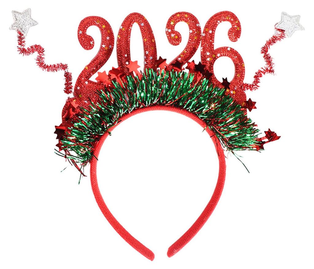 Neujahrsstirnband 2026 mit Zahlenlogo, farbenfrohem Design, Haarreif, Party-Accessoire für die Neujahrsfeier