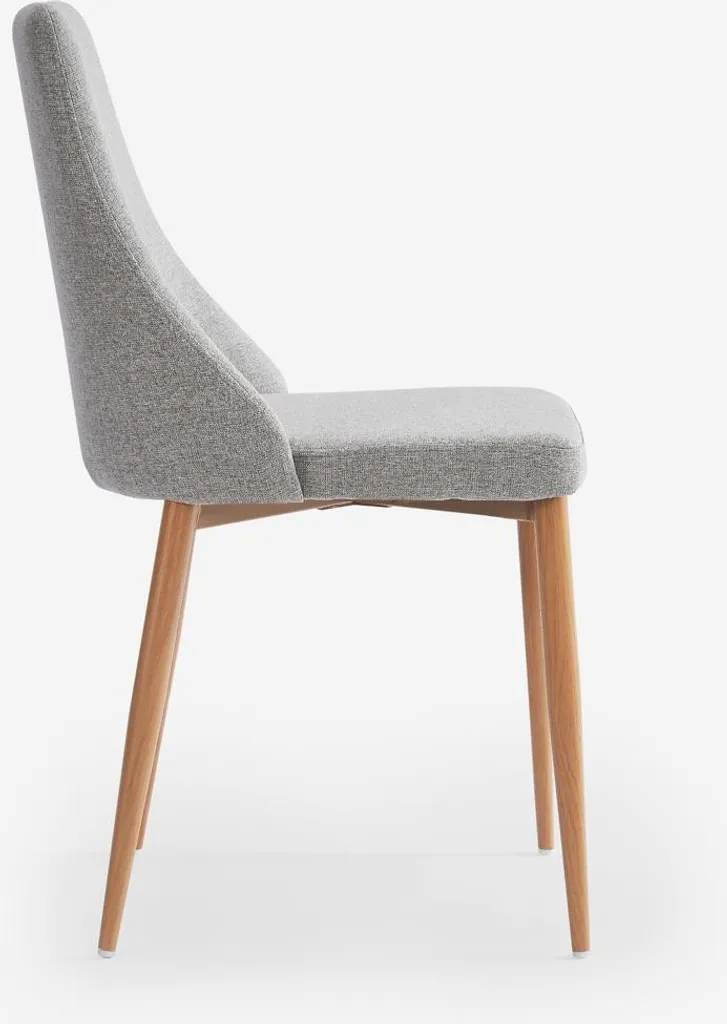 Chaise rembourrée Sirka tissu gris clair grand confort de séjour - 3