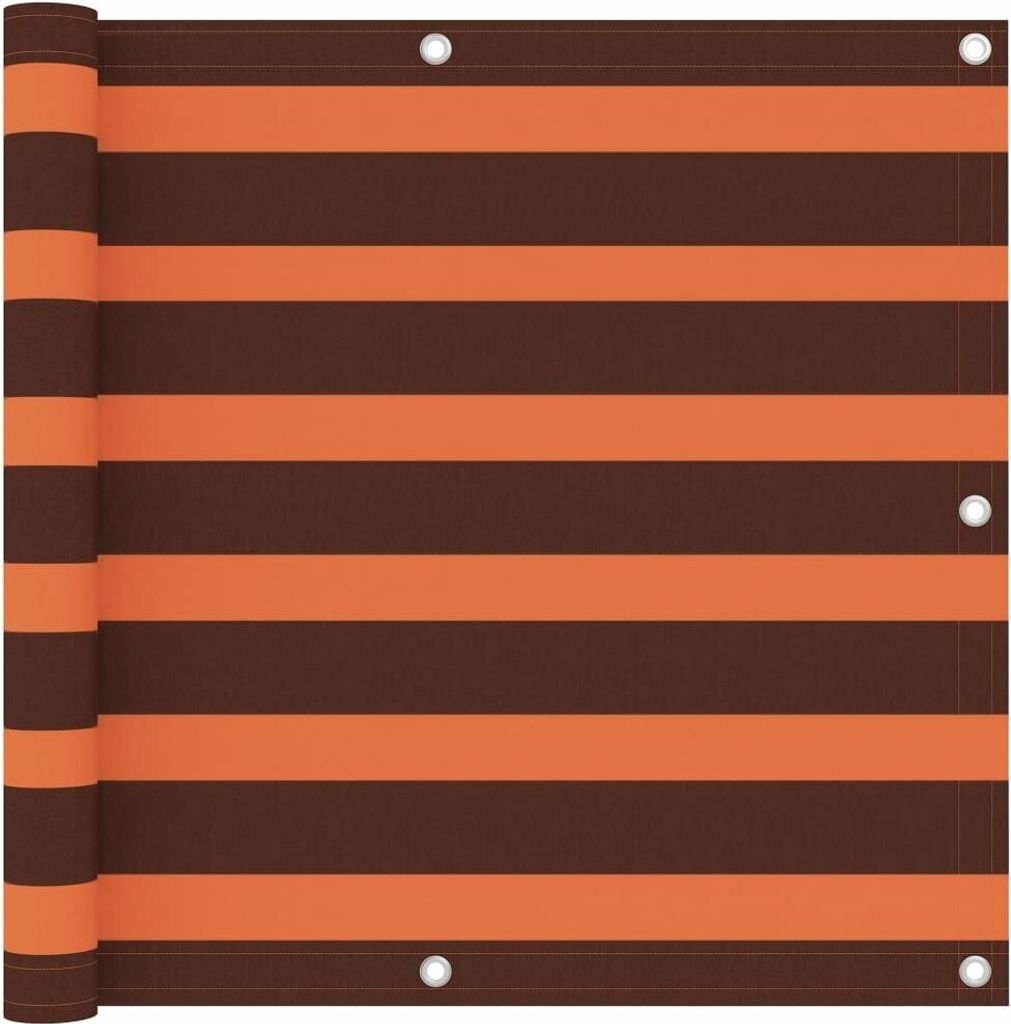 Balkon Paravent 90x400 cm Oxford Stoff orange und braun