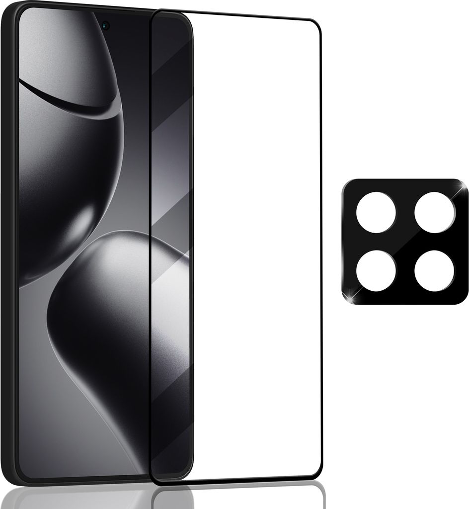 1 Pack Xiaomi Redmi 14T Pro Displayschutzfolie und 1 Pack Linsenschutz – gehärtetes Glas 9H – Superqualität 3D