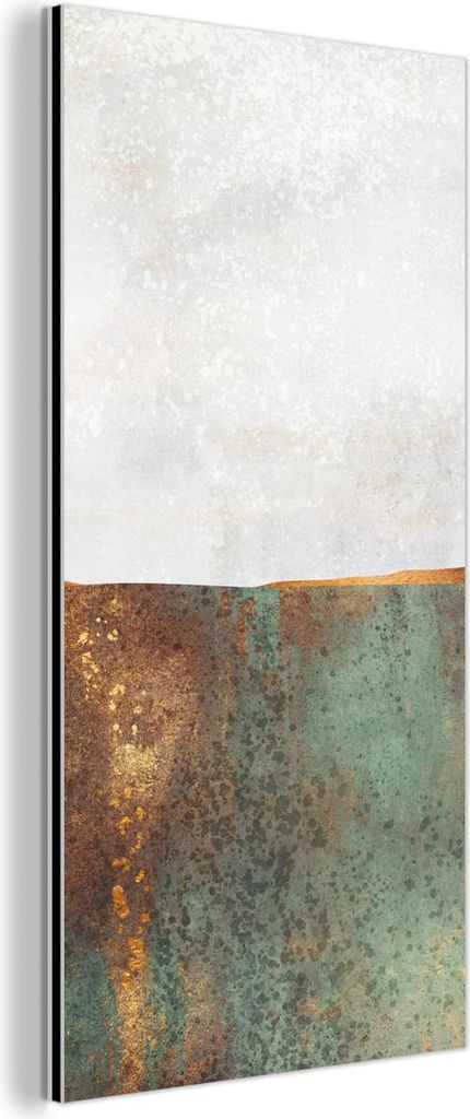 MuchoWow Wanddekoration Metall Metallbild Wandkunst 20x40 cm Abstrakt - Luxus - Gold MuchoWow Aluminium Gemälde - Aluminium Gemäldes