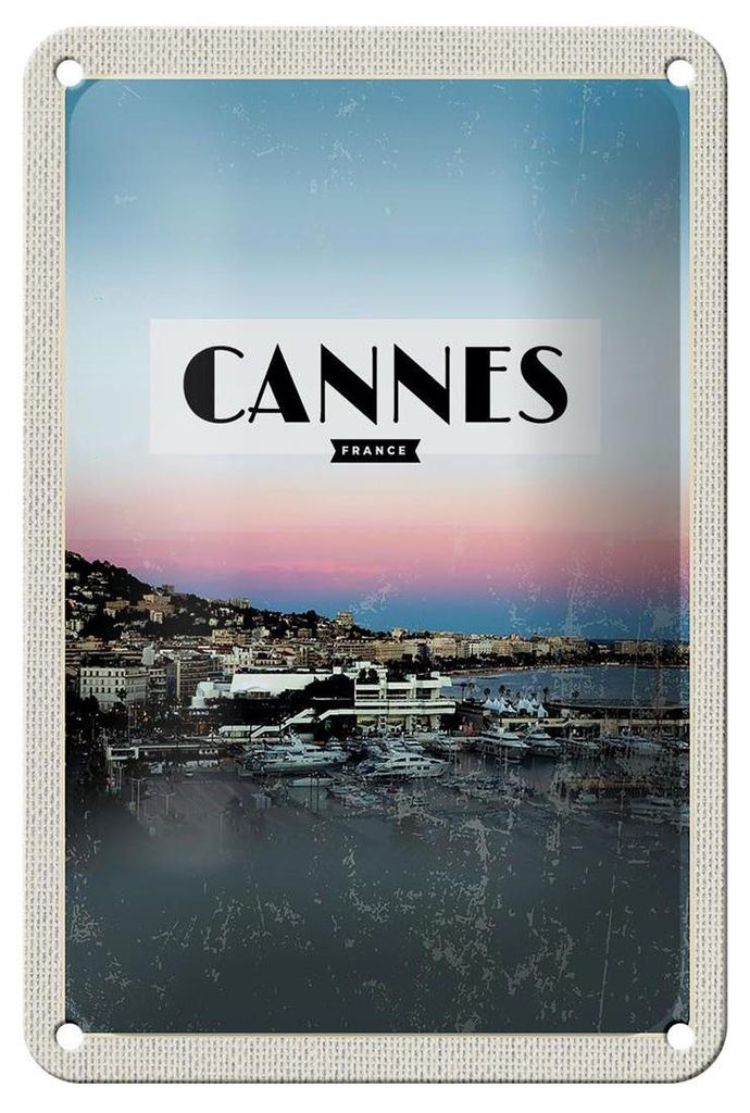 Blechschild Reise 12x18cm Cannes France Panorama Bild Produktbild 