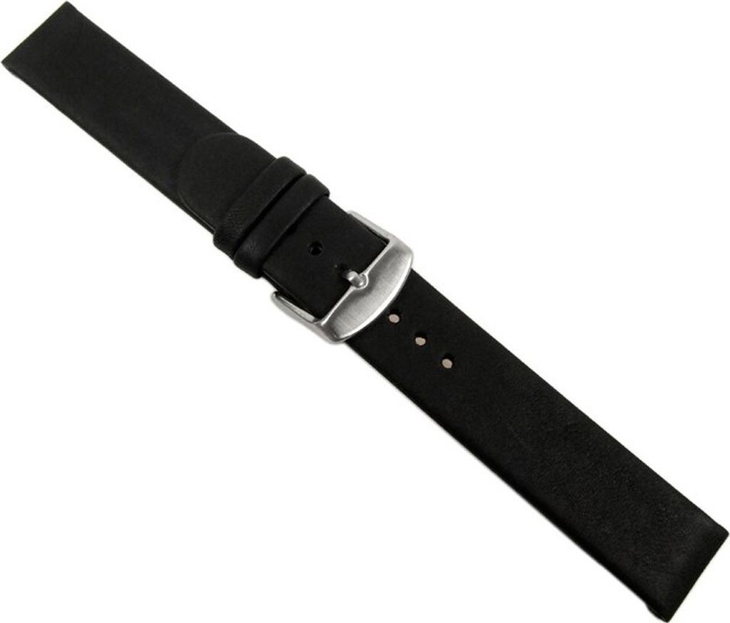 XL Ersatzband Leder schwarz gleichlaufend Design II 26753S, Stegbreite:18mm